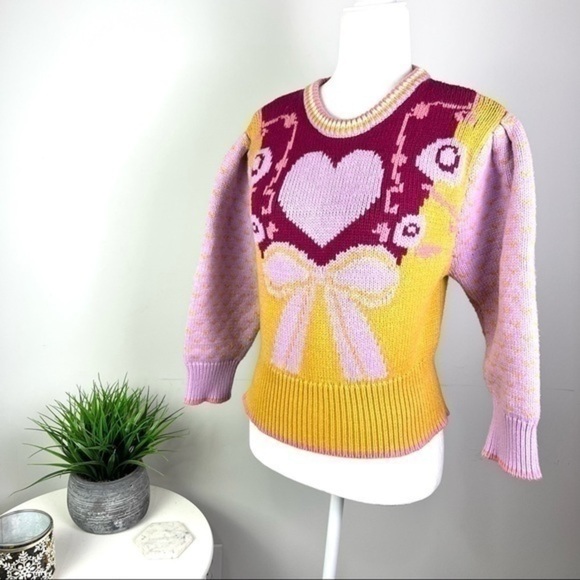 LOVESHACKFANCY Crochet-knit cotton-blend sweater FLAW - Picture 2 of 13